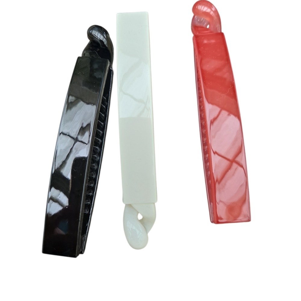Set of Three Hair Combs CLIPS in Black, White, and Pink - Picture 5 of 6